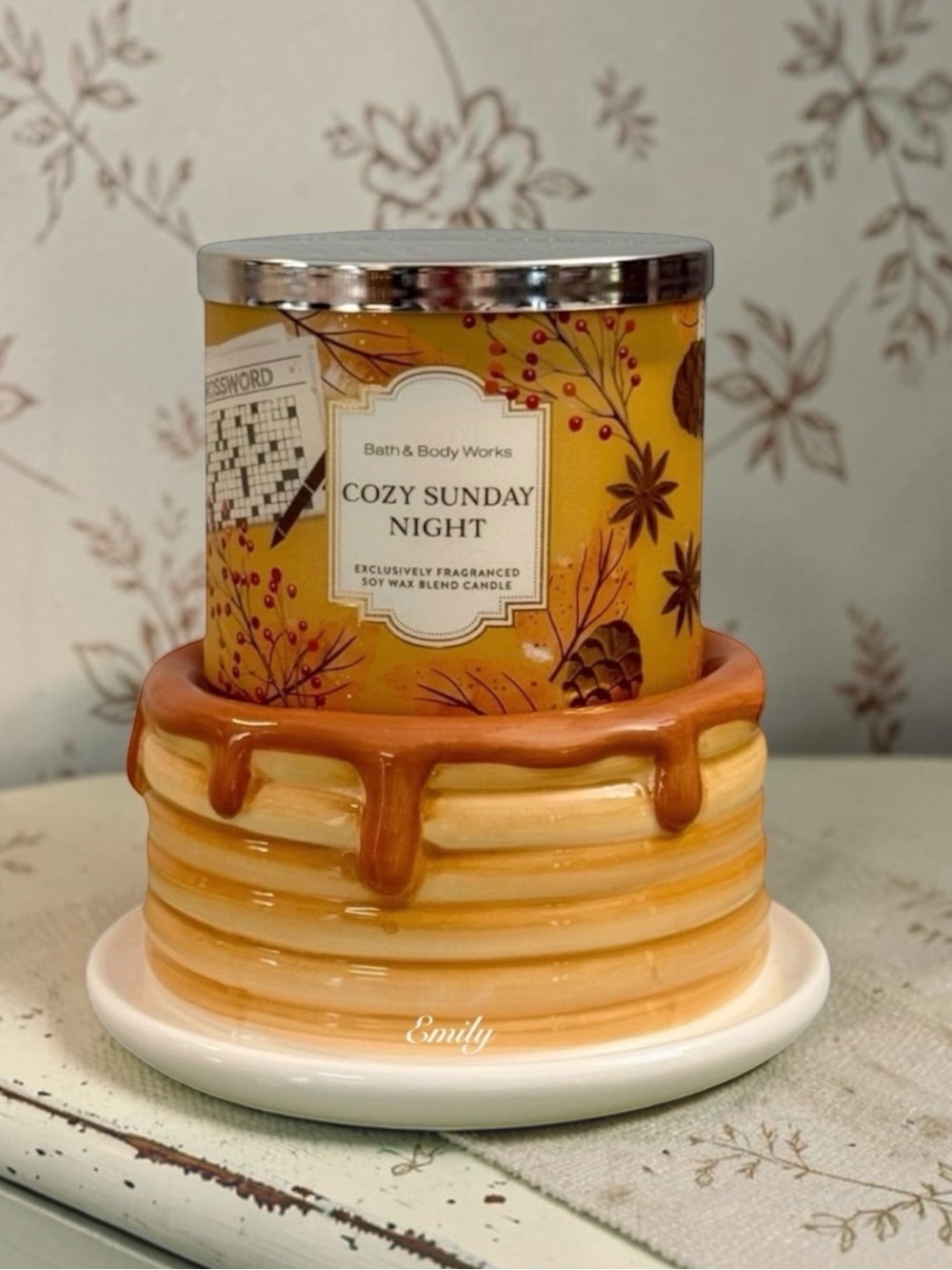 Bath & Body Works PANCAKE STACK 3-Wick Candle Holder Set